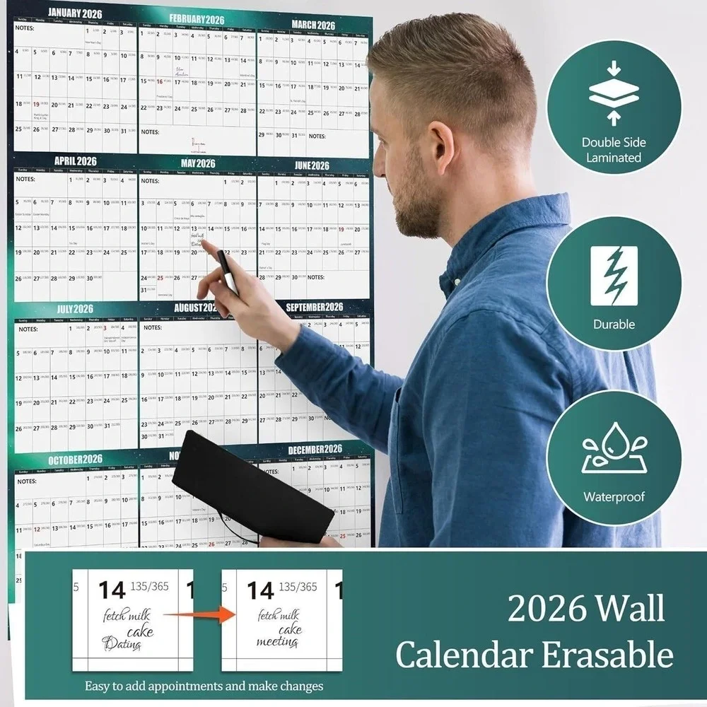 Apricity‎ 2026 12 Month Wall Calendar Reversible Horizontal/Vertical 24